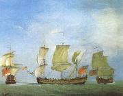 Monamy, Peter An english privateer in three positions oil on canvas